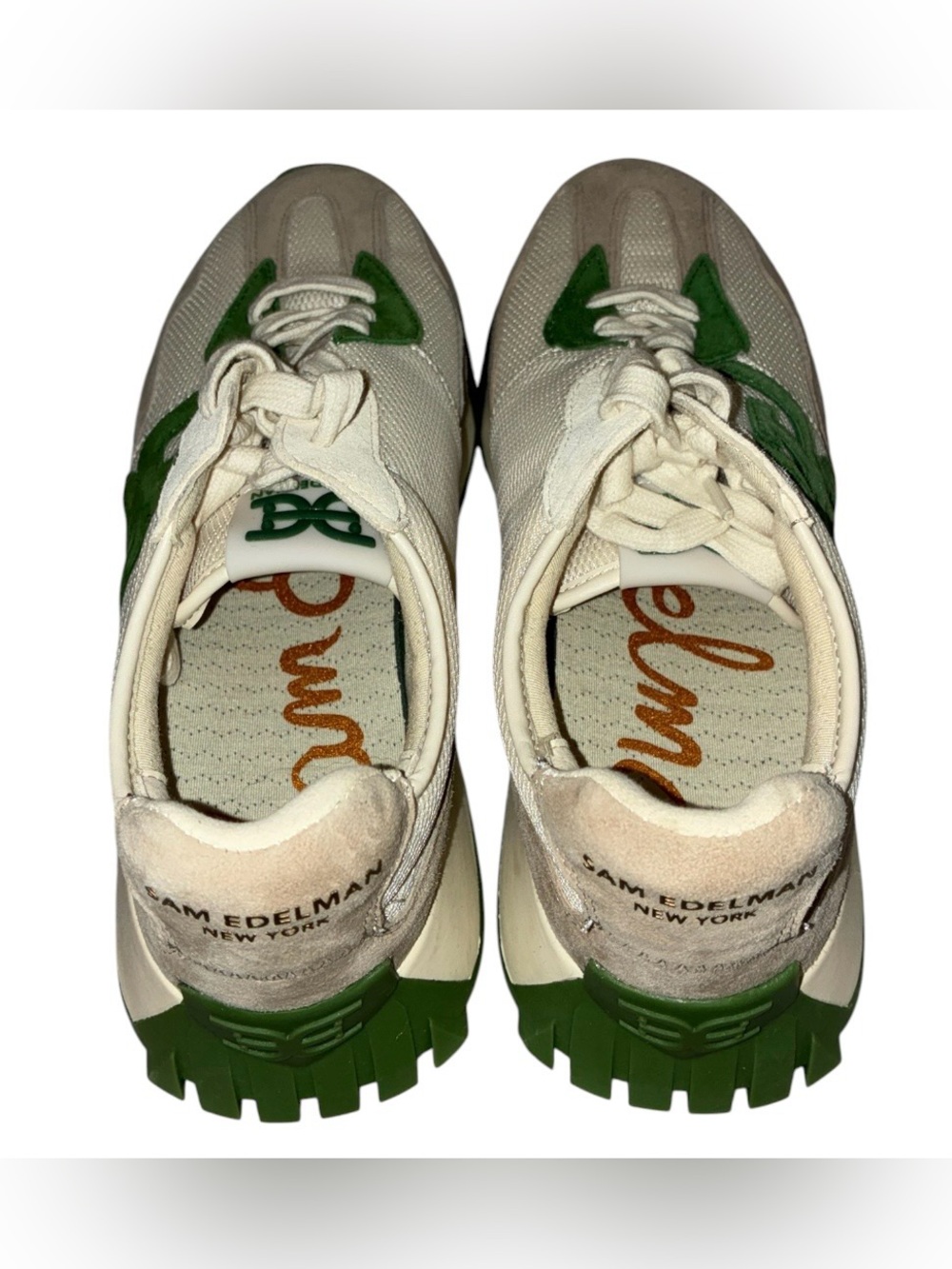 New Sam Edelman Langley Color Block Suede Mesh Signature Logo Retro Sneakers 7.5 - Picture 4 of 15